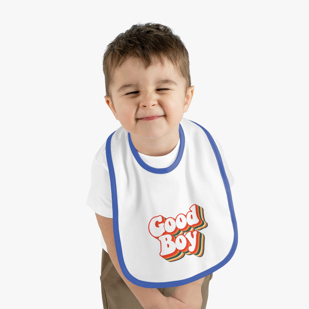 'Good Boy' Retro Vibes Baby Bib
