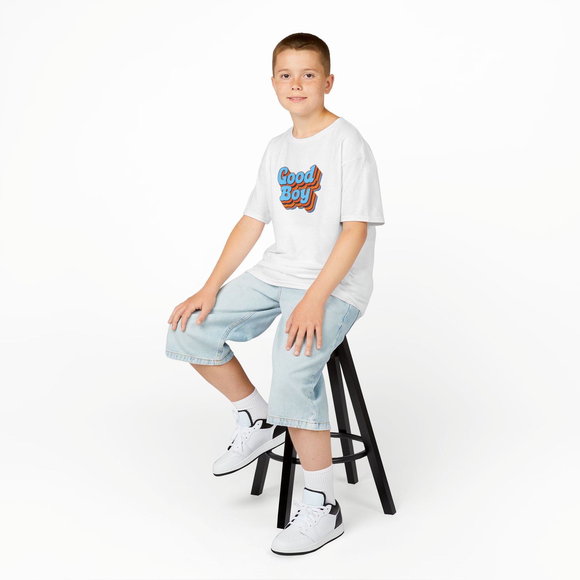 'Good Boy' Blue Vibrations Kids Heavy Cotton T-Shirt