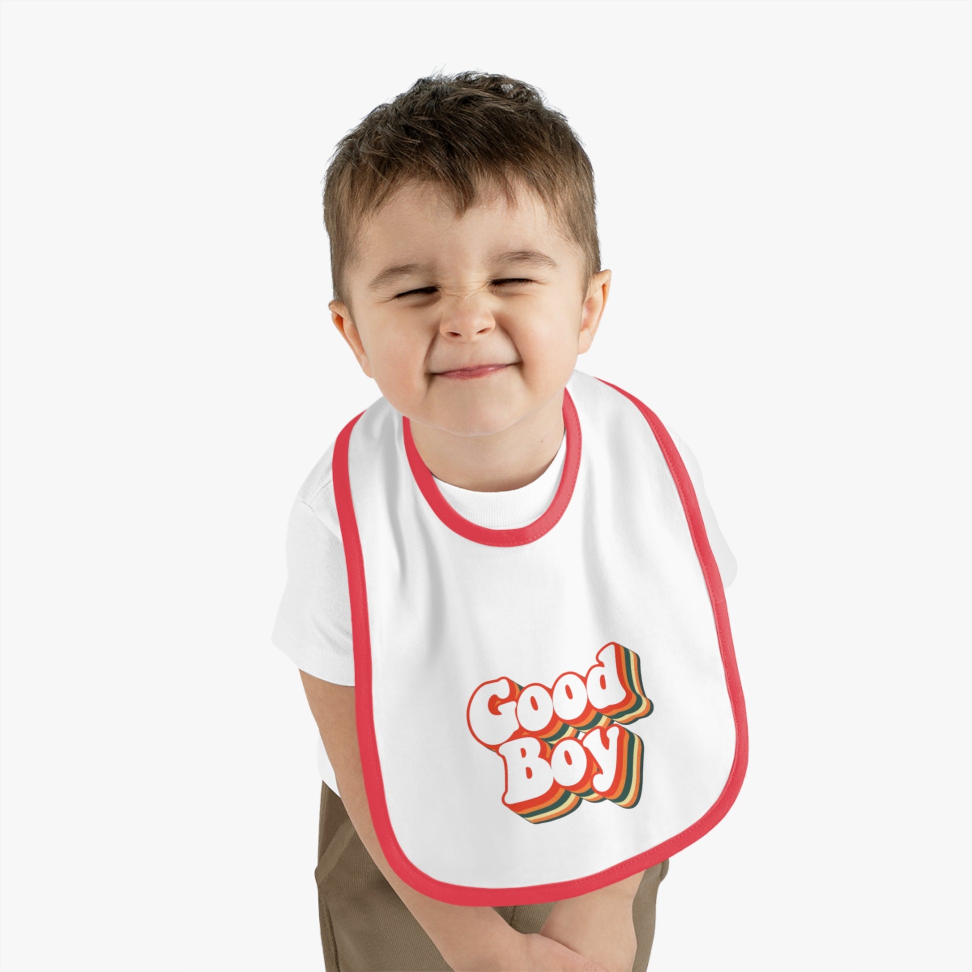 'Good Boy' Retro Vibes Baby Bib