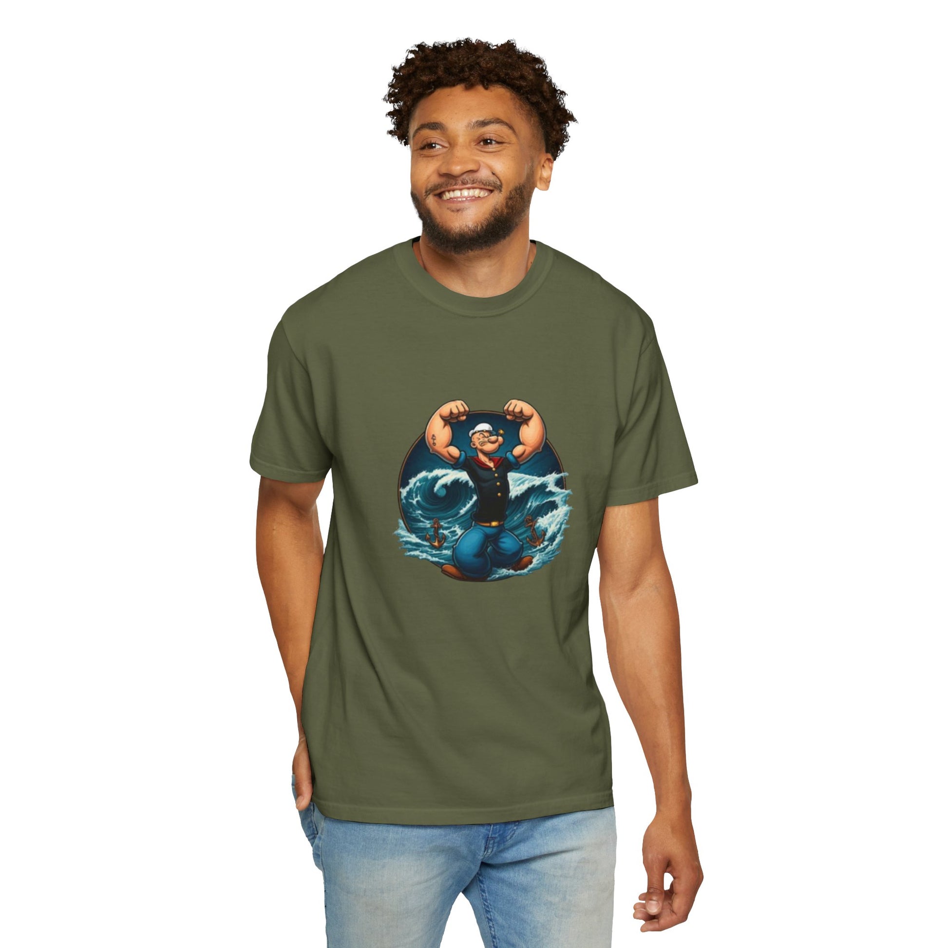 Popeye Double Guns Mens T-shirt