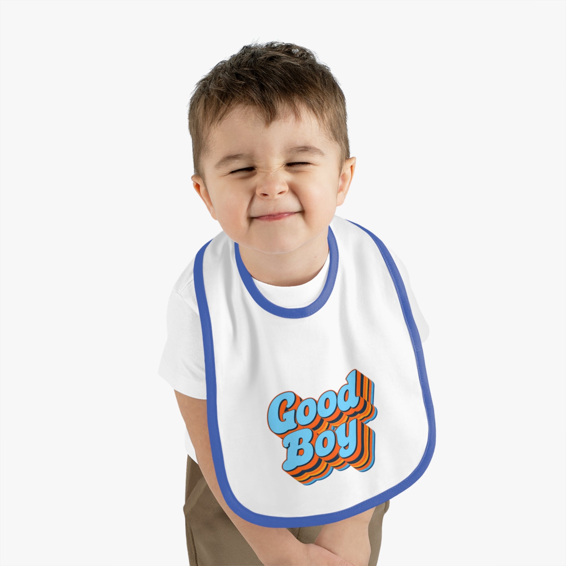 'Good Boy' Blue Vibrations Baby Bib